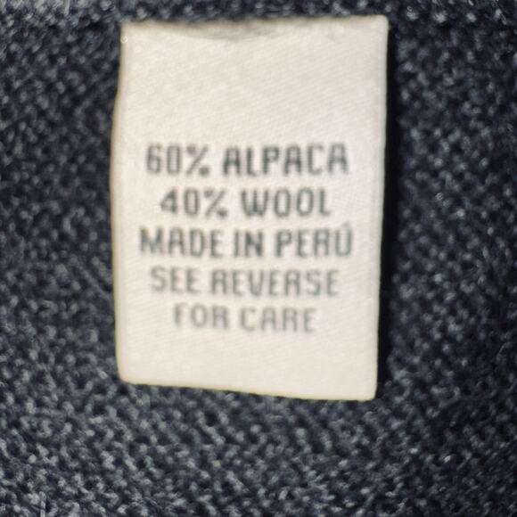 Beyond Threads Small Alpaca Wool Black Sweater Cardigan Asymmetrical Lagenlook - Picture 7 of 9